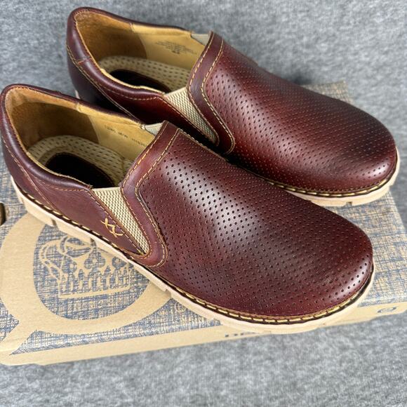 Born Men's Sawyer Loafers Slip-On Brown Full Grain Leather size 12 New in Box - Picture 2 of 13